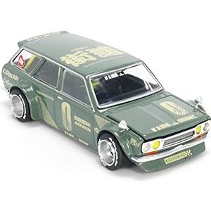 1: 64 Voor Kaido Huis Datsun Groene Crock 510 Simulatie Legering Model Auto Volwassen Collectie Display Miniatuur auto(Color:groente)