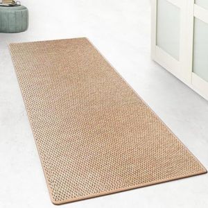 casa pura Keukentapijt, loper, 200 x 450 cm, voor keuken, hal, slaapkamer en woonkamer, bedmat, antislip en wasbaar, in sisal-look, vloerkleed per meter, op maat, natuur, calcutta