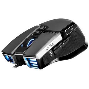 EVGA X17 Gamingmuis, bedraad, grijs, aanpasbaar, 16.000 DPI, 5 profielen, 10 knoppen, ergonomisch 903-W1-17GR-KR