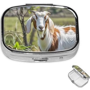 Rechthoekige pillendoos met 3 compartimenten pillendoos voor het organiseren van geitenpillendoos, kleine pillenorganizer, waterdicht, klein pillendoosje voor op reis, pillencontainers voor