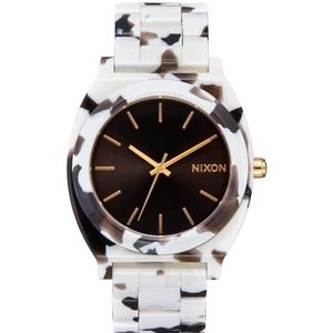 NIXON Time Teller Acetate 100m Water Resistant Women's Analog Fashion Watch (37mm Watch Face, 20mm Acetate Band) - Black Tortoise