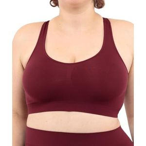 LEELA LAB Bralette oversized damesbeha zonder beugel zorgt voor grip zonder te knellen, gemaakt met naadloze technologie – Made in Italy, bordeaux., M-L grote maten