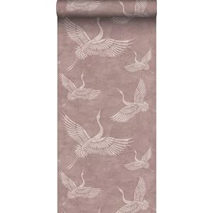 ESTAhome behang kraanvogels oudroze - 139333-50 x 900 cm