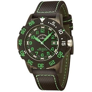 Zeno -Horloge herenhorloge - Sport H3 Fashion Diver Zwart & Groen - 6709-515Q-a1-8