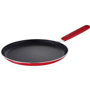 RENBERG Jazzy RED, pan met antiaanbaklaag in rood met 24 cm diameter en 1,8 cm hoog, van geperst aluminium, soft touch handgreep, geschikt voor inductie