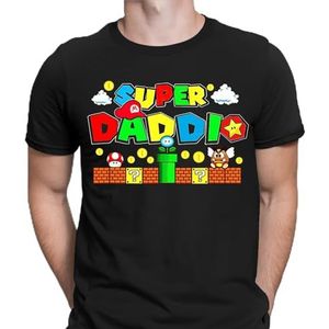 Super Daddio Fathers Day Gift For Daddy Gift Novelty Birthday Men's O Neck 100% Cotton Short Sleeve Unisex T-Shirt Black XL