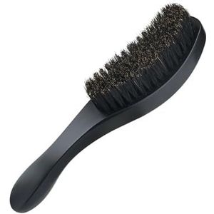 Houten handvat zwijnenhaar anti-statische reinigingsborstel kappers baardborstel kapper haar styling kam scheergereedschap voor mannen (maat : zwart)