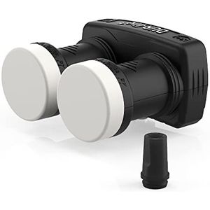 DUR-line 6° Monoblock Single LNB - Astra 19,2°E + Hotbird 13°E - 1 deelnemer & 2 satellieten (MB6-US) - dubbele LNC met geïntegreerde DiSEqC - Full HD, 4K, 8K, 3D - weerbestendig + mobiele afscherming