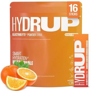 Hydrup Elektrolyten zonder suiker Drinkpoeder - Formule met vitaminen en mineralen voor snelle hydratatie - 1733 mg Elektrolytenpoeder per portie (16, sinaasappel-mandarijn)