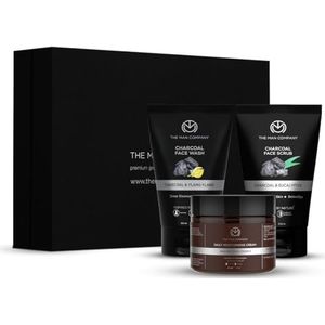 The Man Company De-Tan Face Care Kit for Glowing & Moisturized Skin with Charcoal Face Wash, Scrub & Moisturizing Cream, Set of 3
