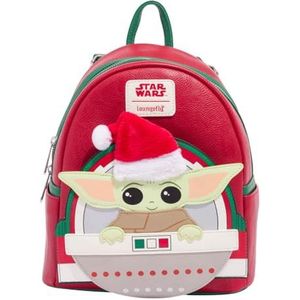 Loungefly Star Wars Santa Grogu Mini-rugzak - Entertainment Earth Exclusive, Rood, Groen