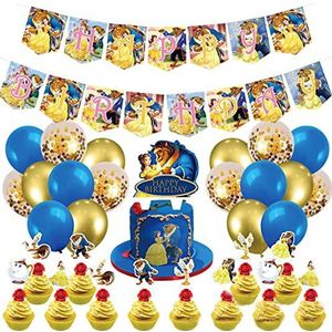 Belle en het beest Happy Birthday Ballon Set Latex Ballonnen Party Decoratie Kit