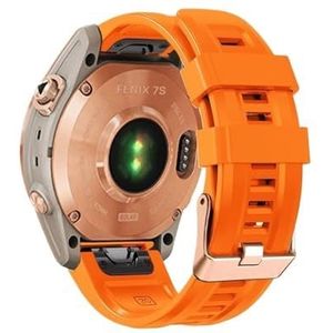 Horlogeband fit for Garmin Fenix ​​7S 6S 5S Siliconen Polsband Armband SmartWatch Horlogeband Fenix ​​7S 6S Pro/5S Plus (Color : Orange 2, Size : Fenix 5S Plus)