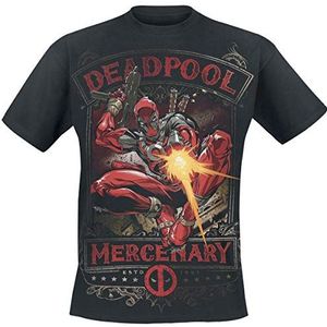 Deadpool Mercenary T-shirt zwart S 100% katoen Fan merch, Film, Marvel