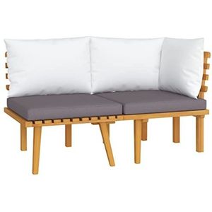 VidaXL 2-Delige Loungeset Met Kussens Massief Acaciahout, Houten Tuinset, Loungesets