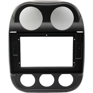 Autoradio-fasciapaneelplaatframe 10,1 Inch Autoradio Fascias Voor Jeep Voor Compass Voor Patriot 2010 2011 2012 2013-2016 Stereo Dashboardbord Frame 2 Din-scherm Paneelafwerking Dashboardbekledingfra