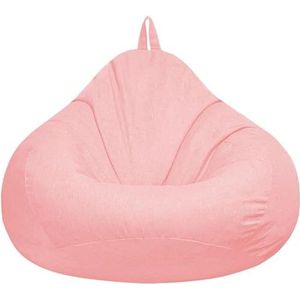 Een bonenzak, Gevulde opberghoes (zonder vulling) for kinderen en volwassenen - Katoenen linnen opvulbare zitzak for het organiseren van pluchen speelgoed Memory Foam(Pink,XL)