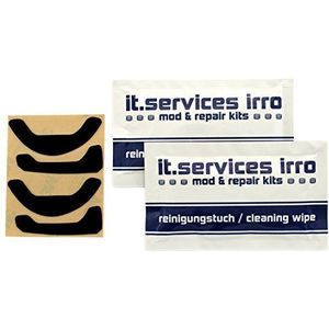 IT-Services Irro 2 x sets Glides/muisglijders/muisvoeten geschikt voor Roccat Kone Pure, incl. 2 reinigingspads