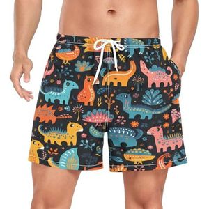 Niigeu Cartoon Funny Baby Dinosaur mannen zwembroek shorts sneldrogend met zakken, Leuke mode, XXL