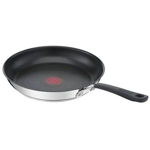 Tefal Jamie Oliver Quick & Easy E3030644 roestvrij staal 28cm inductie koekenpan, zilver