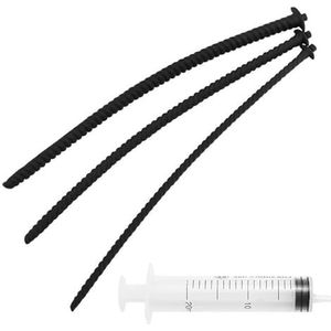 Gerrit BDSM extra lang 258 mm siliconen penisplug urethrale dilatator 3 maten set met 1 spuit, holle katheter urethrale dilatatorstok prostaatstimulatie Masturbatie SM-seksspeeltje for mannen