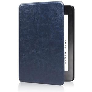 Hoesje compatibel met 2024 Amazon Kindle Paperwhite 12e editie, handheld ontwerp PU veganistisch leer slim fit schokbestendige hoes met automatische slaap/wakker (blauw)