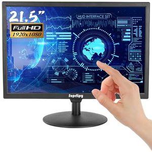 Suprlipy 54,6 cm (21,5 inch) touchscreen, FHD1920 x 1080, ondersteunt HDMI, VGA, AV, USB, BNC, 10 capacitief touchscreen, TFT LED, 16:9, monitor voor laptop, Xbox PS5, PS4, Switch, POS, ingebouwde