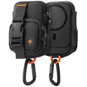Spigen Snap Zip MagFit Magnetische Kaarthouder MagSafe Wallet Etui Compatibel met iPhone 16/15/14/13/12/AirPods Serie - Zwart