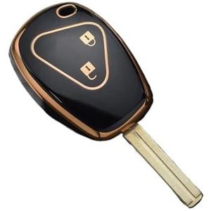 Sleutelkaarthouder Voor Master Voor Kangoo Voor Clio Voor Modus Voor Twingo Tpu Autosleutel Case Cover Shell Fob Sleutelbehuizing(2 Buttons Black)