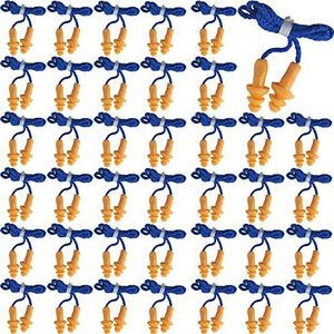 RONYOUNG 100 paar oordopjes met snoer herbruikbare siliconen oordopjes slaapruisonderdrukking voor gehoorbescherming (fluorescerend groen+zwart)