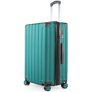 HAUPTSTADTKOFFER Q-Damm - middelgrote koffer met harde schaal, TSA, 4 wielen, ruimbagage met 6 cm volumevergroting, 68 cm, 89 L, Aquagroen