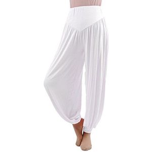 Hoerev Superzachte Spandex Harembroek Voor Yoga en Pilates,Wit,S