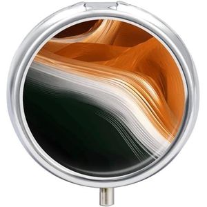 Pillendoos 3 compartimenten patroon van vlag elementen pillendoosje voor portemonnee draagbare pillencontainer metalen medicijndoos pillendoos dispenser reizen vitamine houder wekelijkse