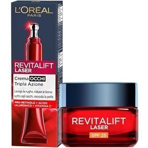 L'Oréal Paris Revitalift Laser Deep Care Anti-aging SPF 25 met hyaluronzuur en Pro-Retinol + Revitalift Laser Verstevigende anti-rimpel oogcrème met vitamine C