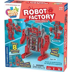 Thames & Kosmos , 567016 , Kids First: Robot Factory , Wacky , Misfit , Rogue Robots , STEM Experiment Kit , Hands-on Model Building for Young Engineers , Build 8 Motorized Robots , Ages 5-7