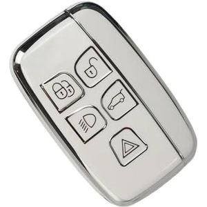 Sleutelbehuizing Voor Land Rover Autosleutel Case Cover Shell Fob Houder Voor Range Rover Sport Evoque Freelander Velar Voor Discovery 4 Voor Jaguar XE XJ XF Gitaar Autosleutelhoesje(White key cover)