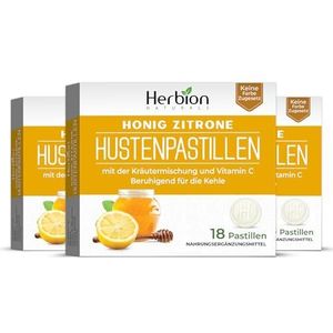 Herbion Naturals Hoestsnoepjes met natuurlijke honing-citroensmaak, 18 zuigtabletten 3-pack (54 zuigtabletten)