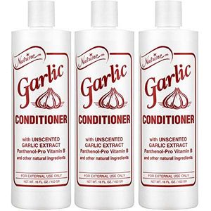 Nutrine Garlic Conditioner 473 ml ongeparfumeerd (3-pack) met gratis nagelvijl (haarverzorging)
