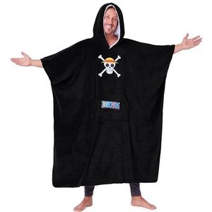 Eendelige hoodiedeken voor volwassenen en tieners, gezellige oversized draagbare deken, eenheidsmaat sherpa-capuchon, geschenken voor hem, Zwart, One Size