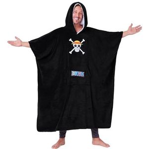 One Piece Hoodiedeken voor volwassenen en tieners, gezellige oversized draagbare deken, eenheidsmaat sherpa-capuchon, geschenken voor hem, zwart, Zwart, Eén maat