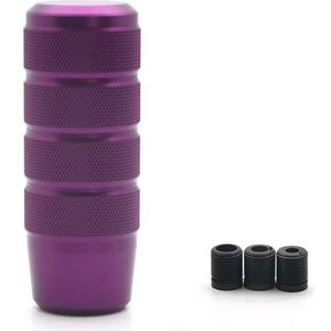 AYXAMO Versnellingspookknop, universele versnellingspookknop, 95 mm, antislip, handgeschakeld, aluminium, gekartelde schakelknop (paars)