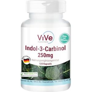 Indol-3-carbinol - 120 capsules met broccolispruitenpoeder - voor 4 maanden - veganistisch | Kwaliteit uit Duitsland van ViVe Supplements