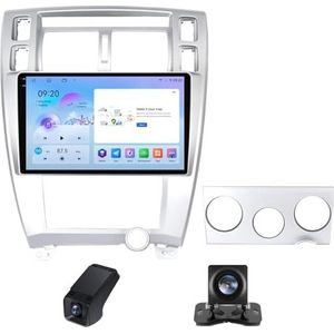 Carplay autoradio 2 Din geldt voor Hyundai Tucson 1 2004-2009 met Android Auto Bluetooth 9inch touchscreen autoradio met FM-radio/RDS DSP GPS stuurwielbediening+achteruitrijcamera(C30Plus)