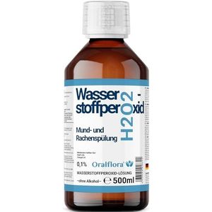 1 x 500 ml mondspoeling H2O2 waterstofperoxide 0,1%, zonder alcohol