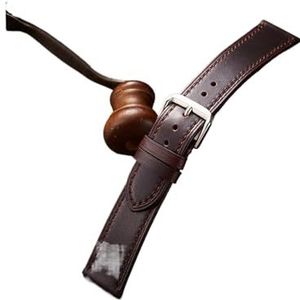 CBLDF Olie Wax Koeienhuid Horloge Band Strap Vrouwen Mannen Zachte Lederen Horlogeband 18mm 19mm 20mm 21mm 22mm Riemen Armbanden (Color : Dark Brown, Size : 21mm)