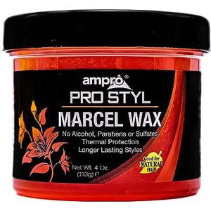 Ampro Marcel Wax - Geeft alle haartypen langdurige hold - spoelt gemakkelijk uit zonder ophoping of residu en beschermt Tresses tegen hitte - ongeparfumeerde formule zonder alcohol of parabenen - 4 oz