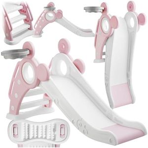 tectake - Kinderglijbaan - Peuter - Roze - Opvouwbaar - Voor Binnen en Buiten