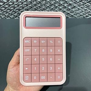 MQPALZKD 12 Digit Desk Calculator knoppen Leuke snoepkleur financiële zakelijke boekhoudkundige tool batterij School(C)