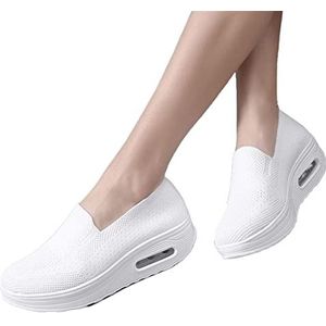 Orthopedische Sneakers Voor Vrouwen Luchtkussen Slip-On Wandelschoenen Platform Mesh Sneaker (Color : D, Size : 36 EU)