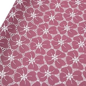 Geborduurde ambachtelijke stof materiaal kleurrijk lotusblad puur katoen borduurwerk bloem kant stof vrouwen kledingstuk shirt jurk accessoires breed 130 cm geborduurde katoenen stof (kleur: roze